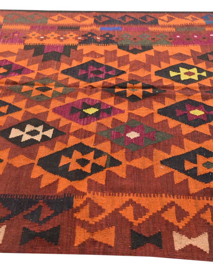 Detail image of  5' x 10' 10  Hand Woven Kilim Fars Wool Runner Rug
