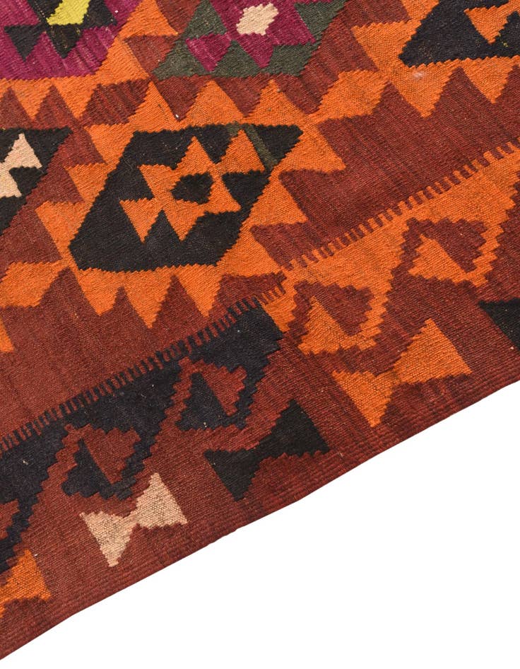 Detail image of  5' x 10' 10  Hand Woven Kilim Fars Wool Runner Rug