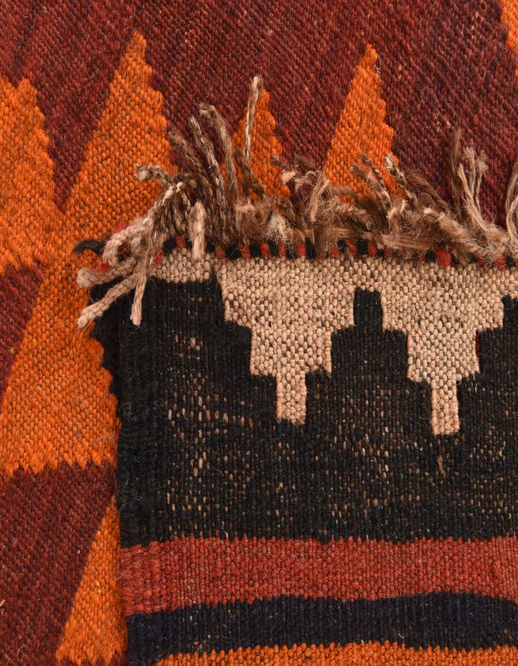 Detail image of  5' x 10' 10  Hand Woven Kilim Fars Wool Runner Rug