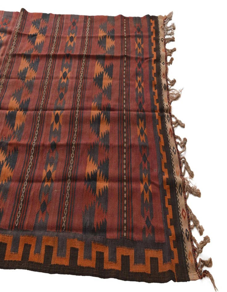 Detail image of  4' 4 x 11'  Hand Woven Kilim Fars Wool Runner Rug
