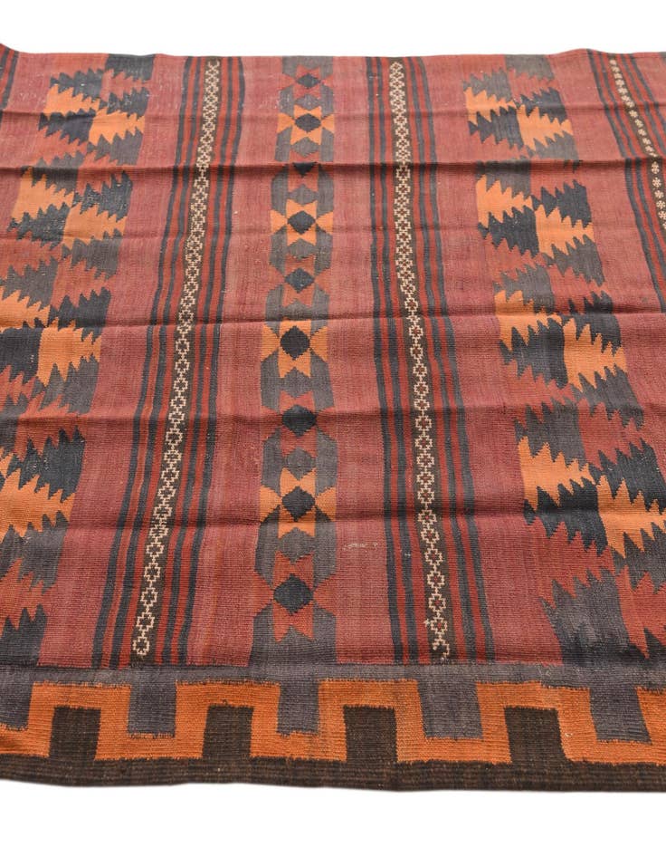 Detail image of  4' 4 x 11'  Hand Woven Kilim Fars Wool Runner Rug
