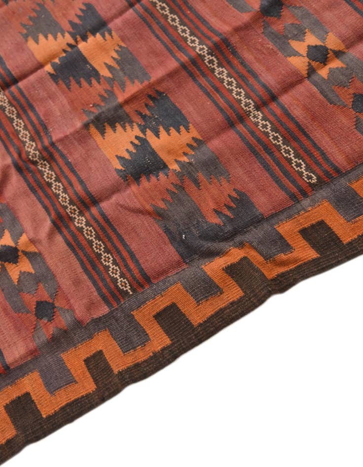 Detail image of  4' 4 x 11'  Hand Woven Kilim Fars Wool Runner Rug