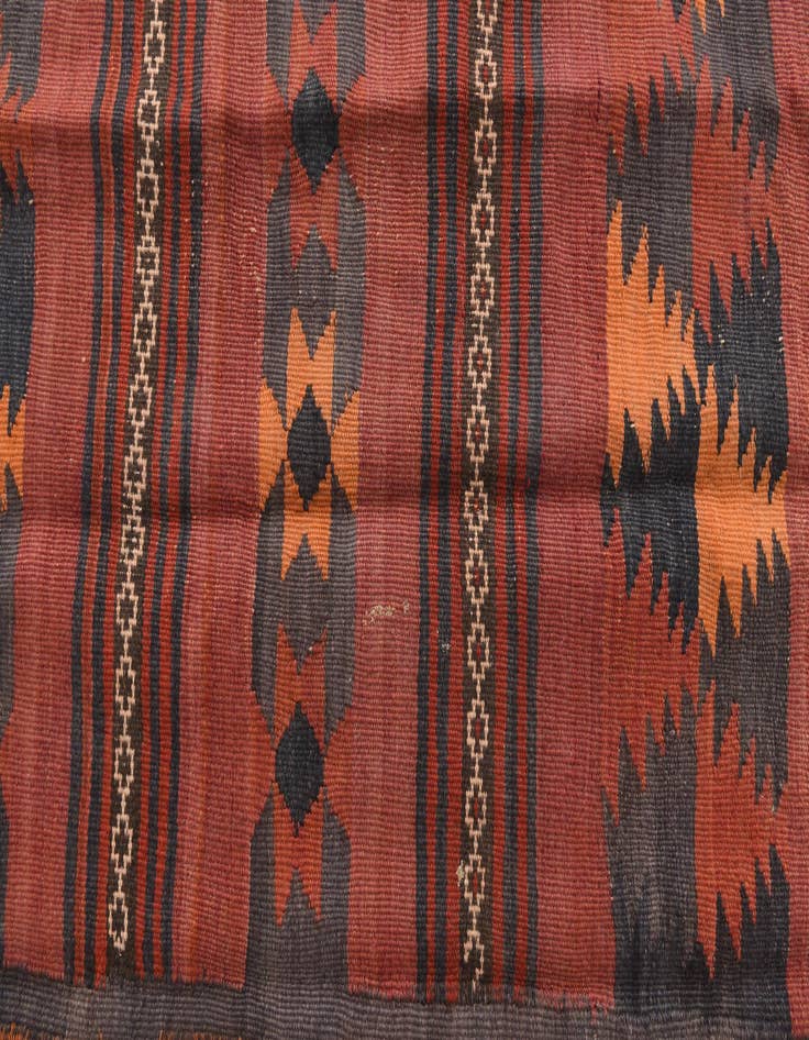 Detail image of  4' 4 x 11'  Hand Woven Kilim Fars Wool Runner Rug