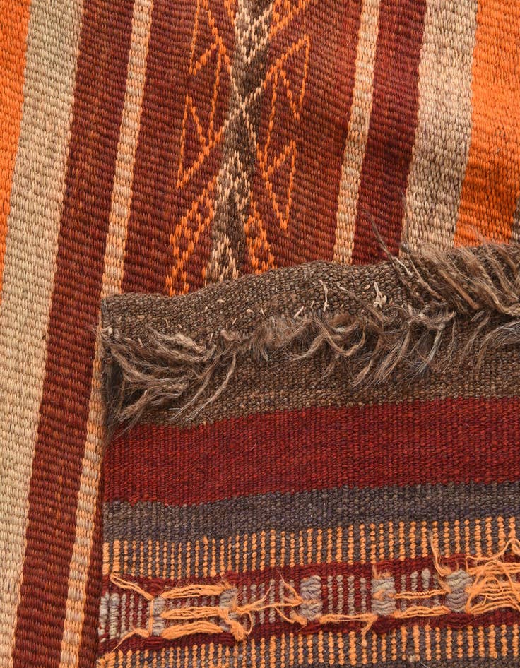 Detail image of  4' 1 x 11' 4  Hand Woven Kilim Fars Wool Runner Rug