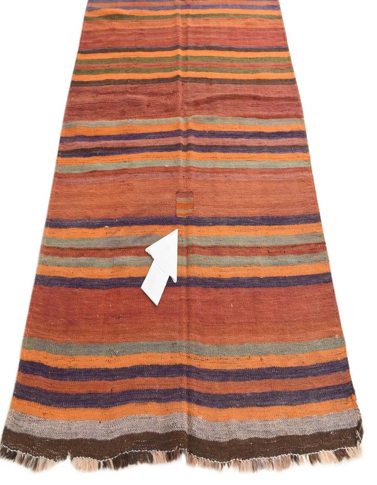 Detail image of  4' 7 x 14' 8  Hand Woven Kilim Fars Wool Runner Rug