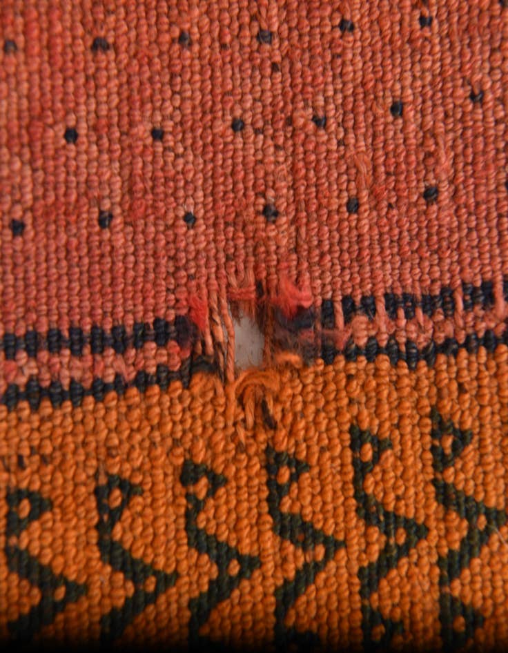 Detail image of  4' 3 x 9' 7  Hand Woven Kilim Fars Wool Runner Rug