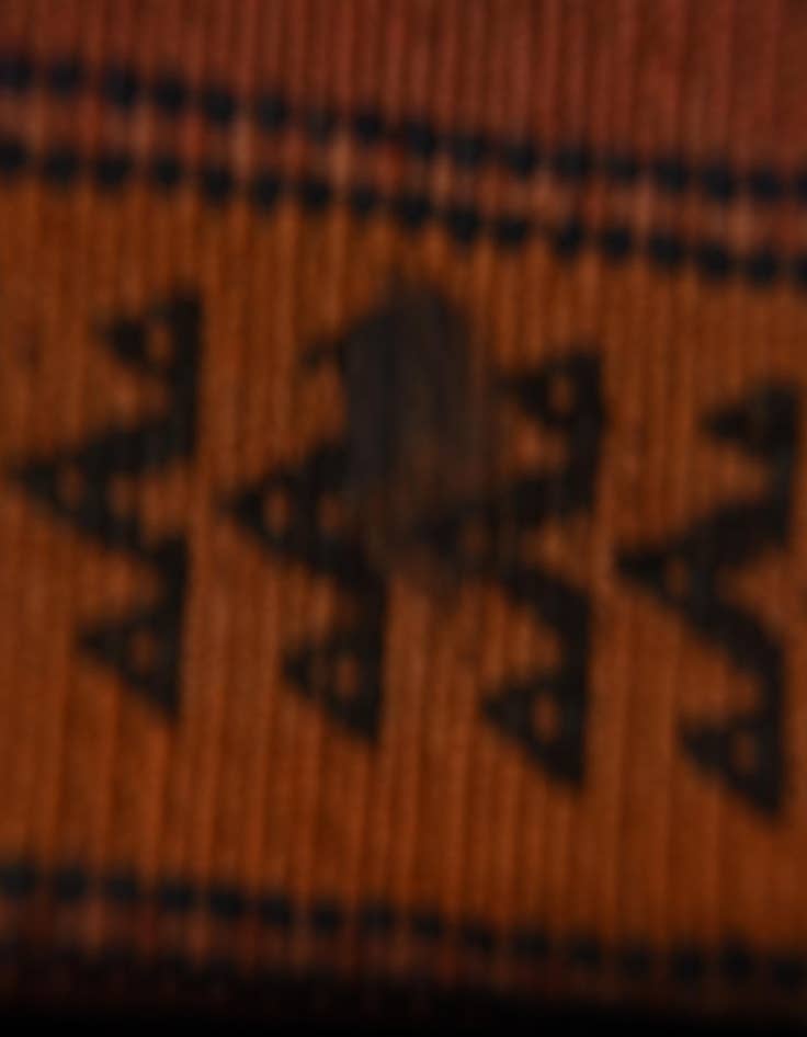 Detail image of  4' 3 x 9' 7  Hand Woven Kilim Fars Wool Runner Rug