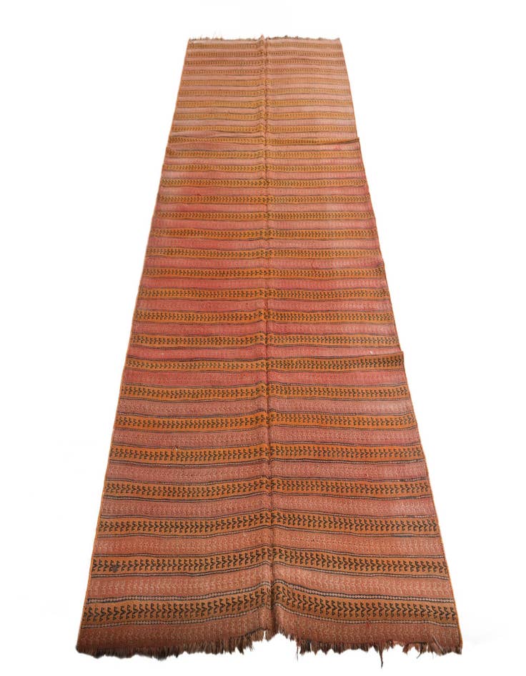 Detail image of  4' 3 x 9' 7  Hand Woven Kilim Fars Wool Runner Rug