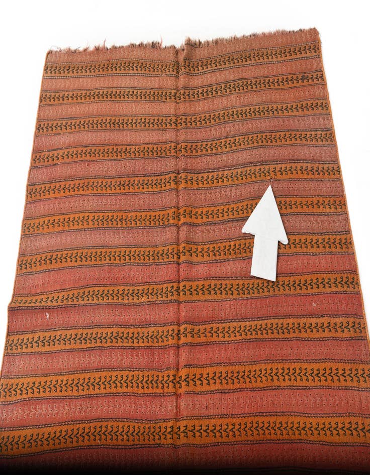 Detail image of  4' 3 x 9' 7  Hand Woven Kilim Fars Wool Runner Rug