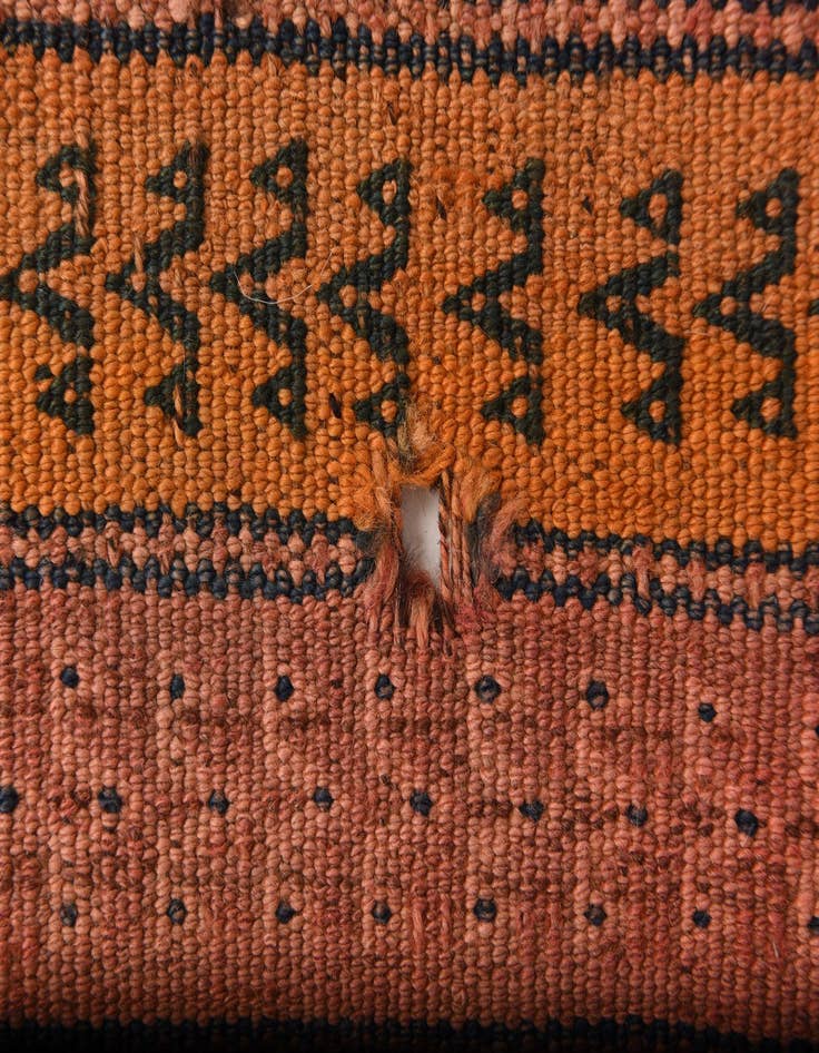 Detail image of  4' 3 x 9' 7  Hand Woven Kilim Fars Wool Runner Rug