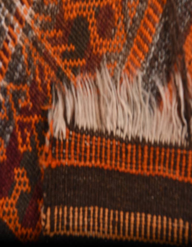 Detail image of  4' 3 x 10' 8  Hand Woven Kilim Fars Wool Runner Rug