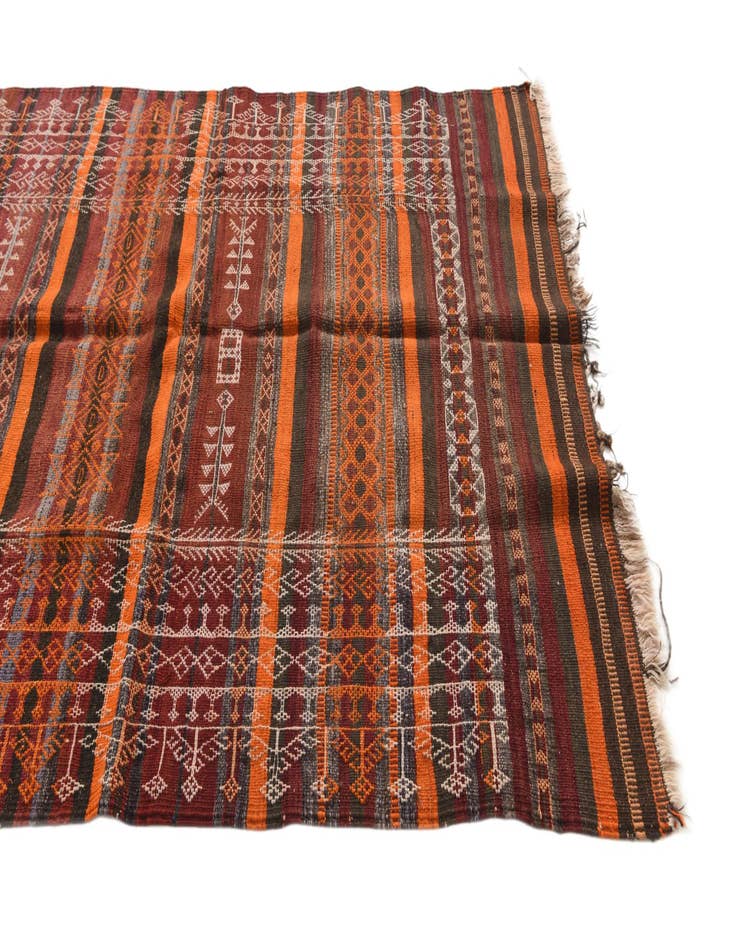 Detail image of  4' 3 x 10' 8  Hand Woven Kilim Fars Wool Runner Rug