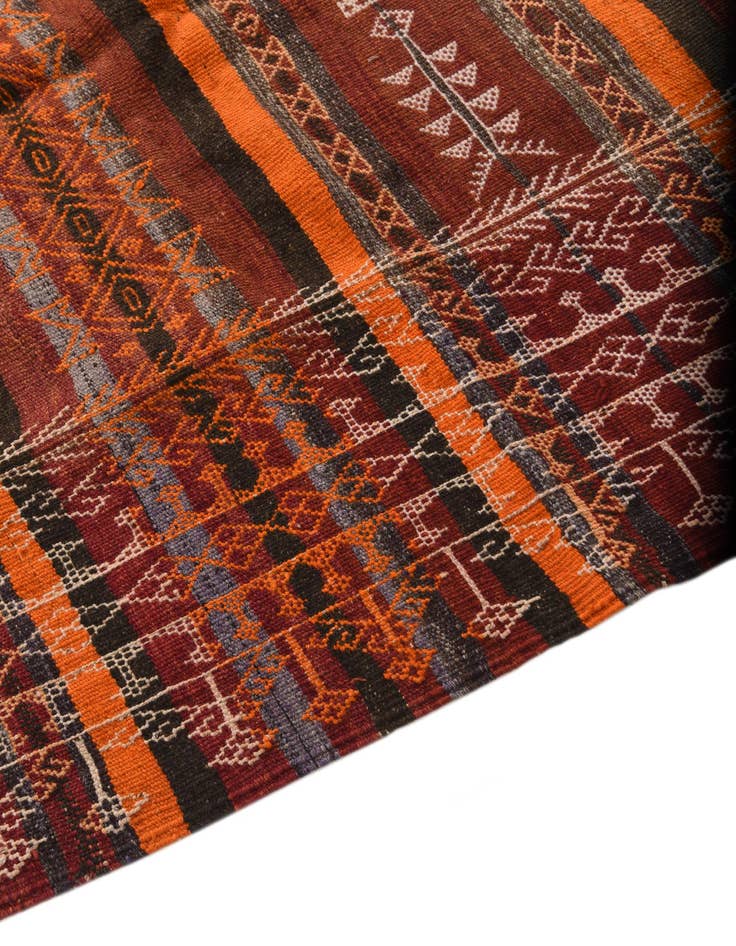Detail image of  4' 3 x 10' 8  Hand Woven Kilim Fars Wool Runner Rug