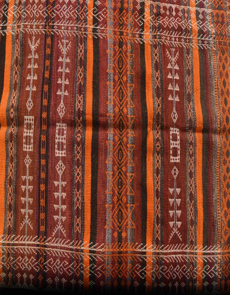 Detail image of  4' 3 x 10' 8  Hand Woven Kilim Fars Wool Runner Rug