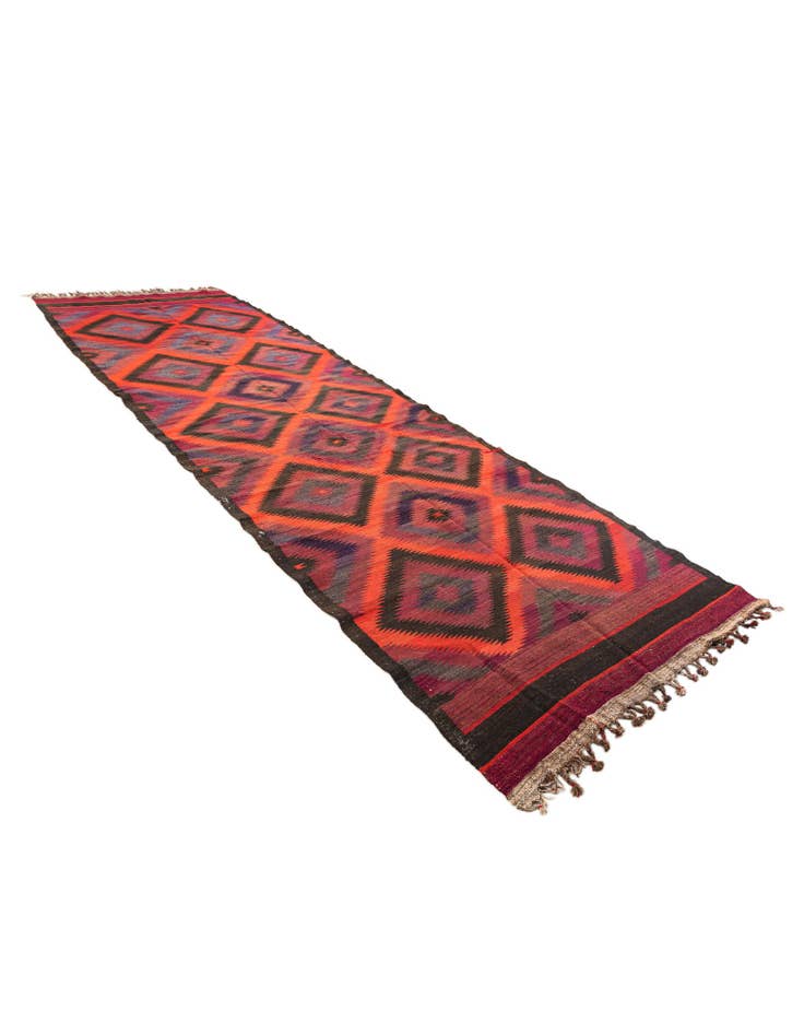 Detail image of  4' 8 x 15'  Hand Woven Kilim Fars Wool Runner Rug