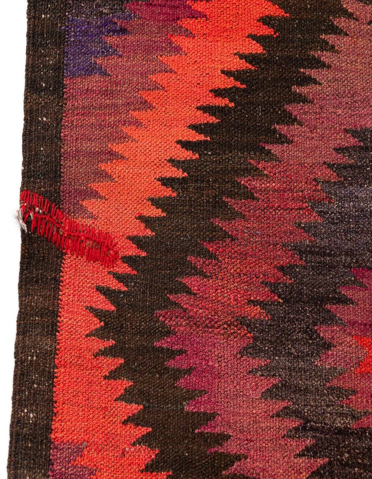 Detail image of  4' 8 x 15'  Hand Woven Kilim Fars Wool Runner Rug