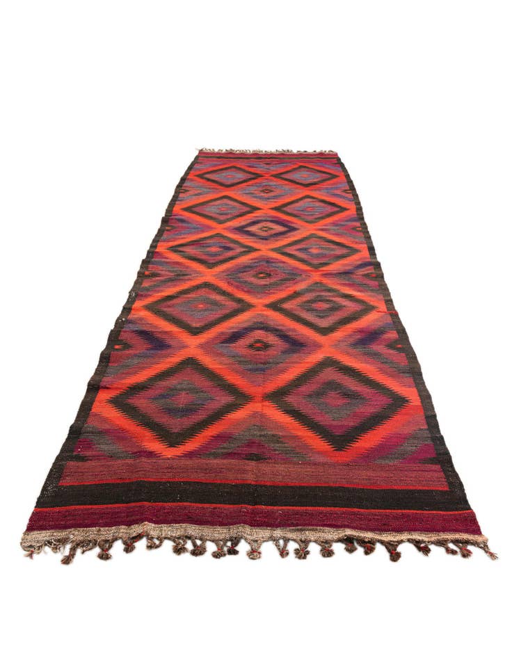 Detail image of  4' 8 x 15'  Hand Woven Kilim Fars Wool Runner Rug