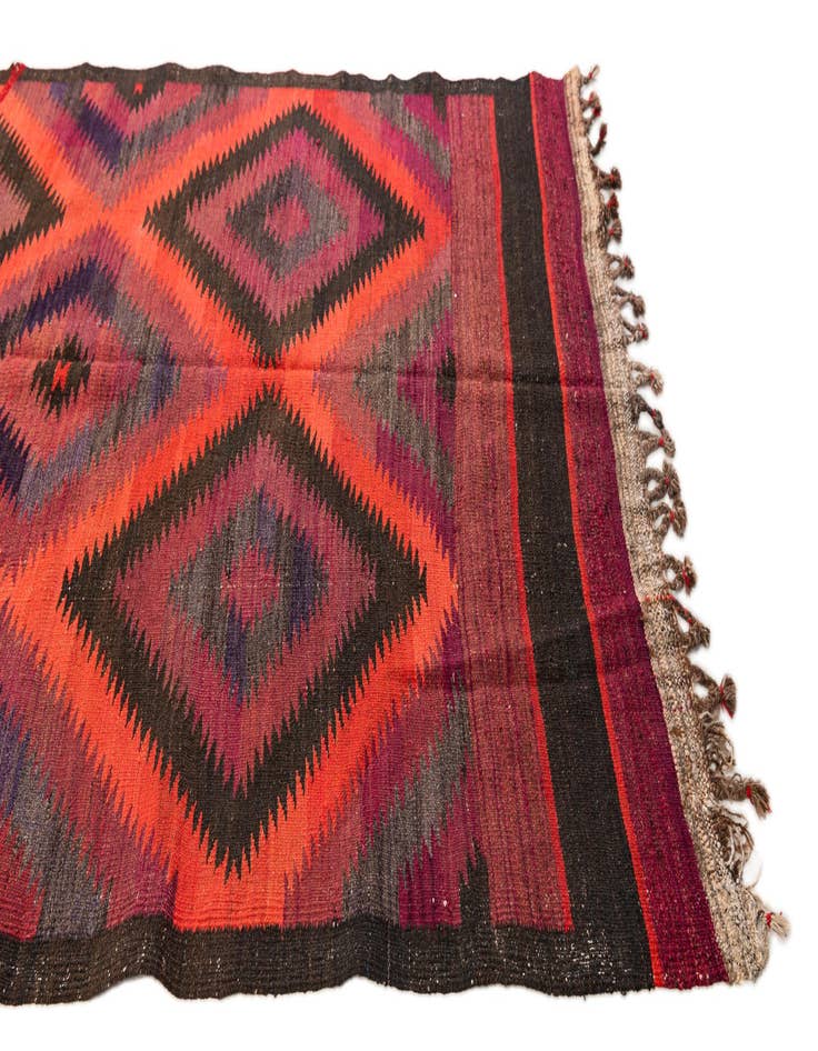 Detail image of  4' 8 x 15'  Hand Woven Kilim Fars Wool Runner Rug