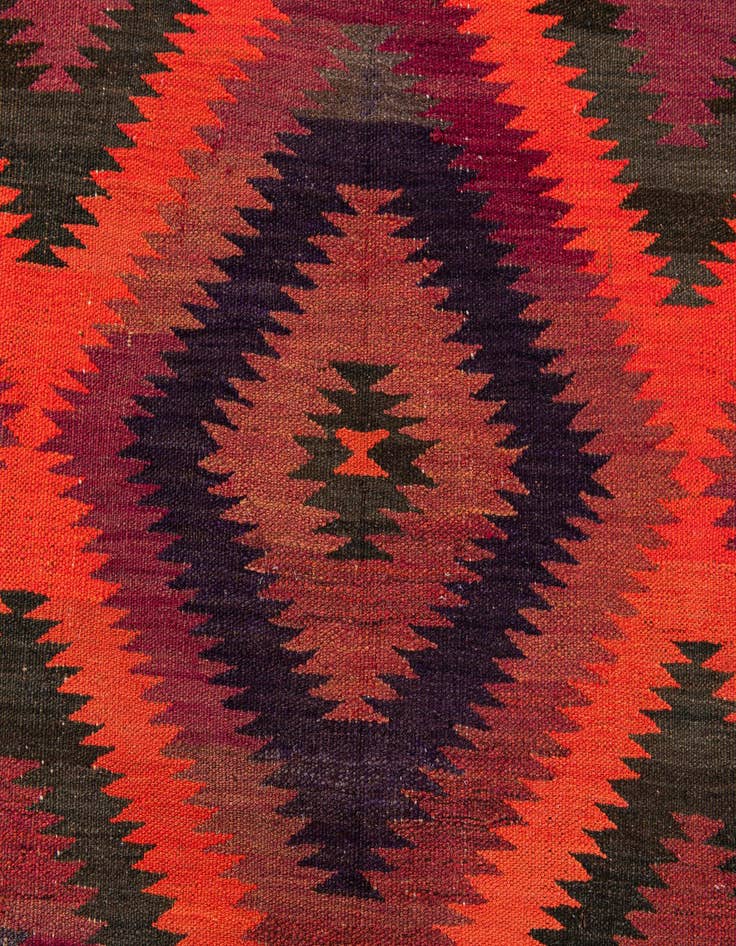 Detail image of  4' 8 x 15'  Hand Woven Kilim Fars Wool Runner Rug
