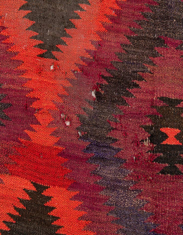 Detail image of  4' 8 x 15'  Hand Woven Kilim Fars Wool Runner Rug