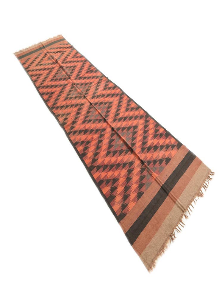 Detail image of  4' 3 x 15'  Hand Woven Kilim Fars Wool Runner Rug