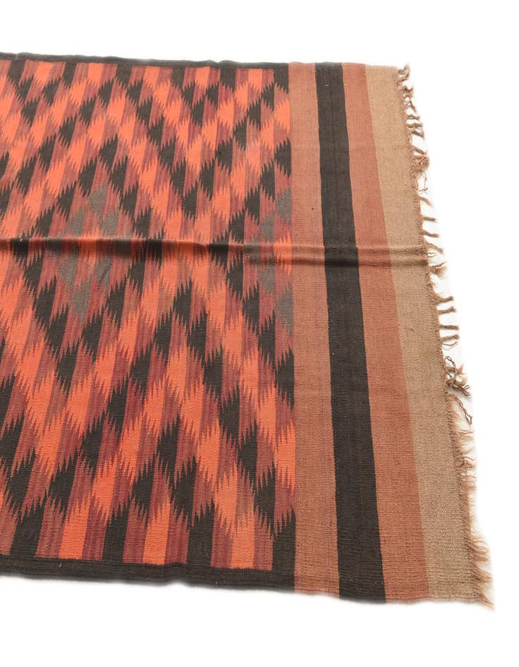 Detail image of  4' 3 x 15'  Hand Woven Kilim Fars Wool Runner Rug