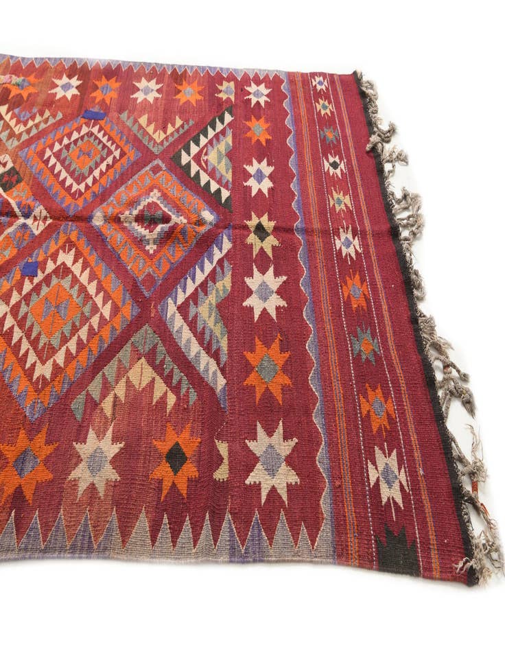 Detail image of  6' x 14' 5  Hand Woven Kilim Fars Wool Runner Rug