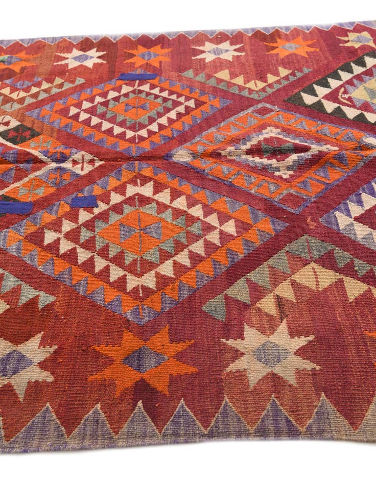 Detail image of  6' x 14' 5  Hand Woven Kilim Fars Wool Runner Rug