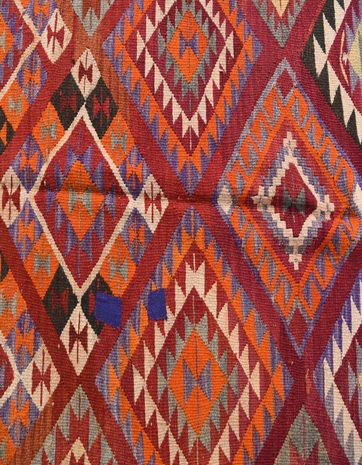 Detail image of  6' x 14' 5  Hand Woven Kilim Fars Wool Runner Rug