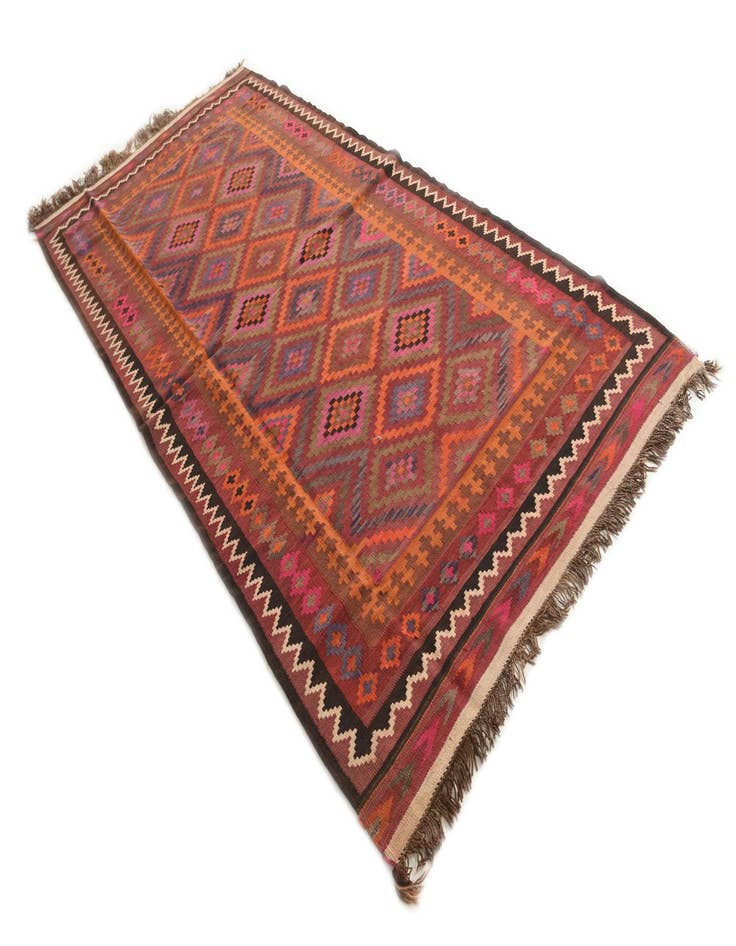 Detail image of  4' 10 x 10' 3  Hand Woven Kilim Fars Wool Runner Rug