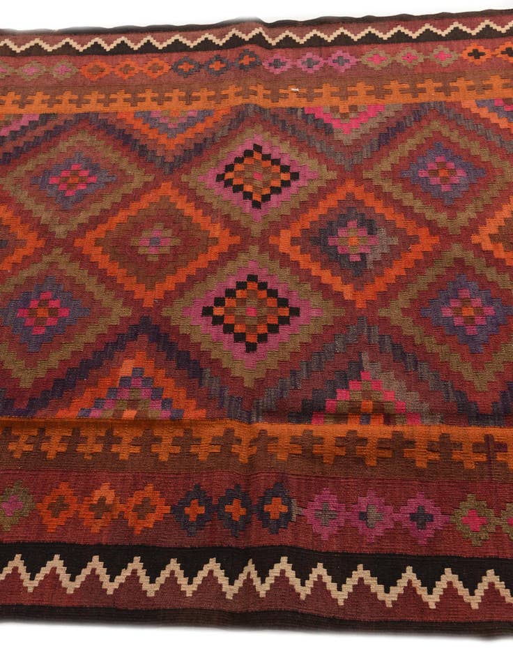 Detail image of  4' 10 x 10' 3  Hand Woven Kilim Fars Wool Runner Rug