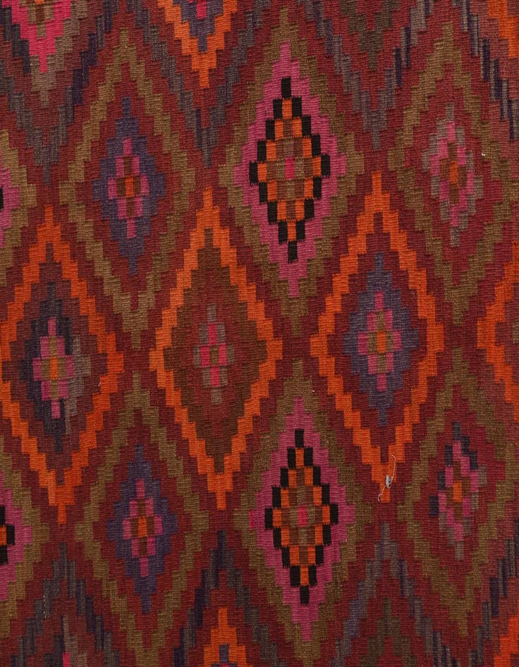 Detail image of  4' 10 x 10' 3  Hand Woven Kilim Fars Wool Runner Rug