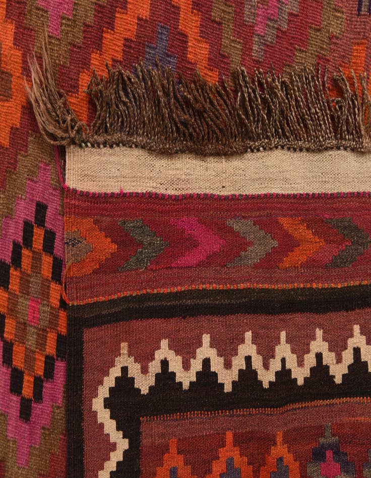 Detail image of  4' 10 x 10' 3  Hand Woven Kilim Fars Wool Runner Rug