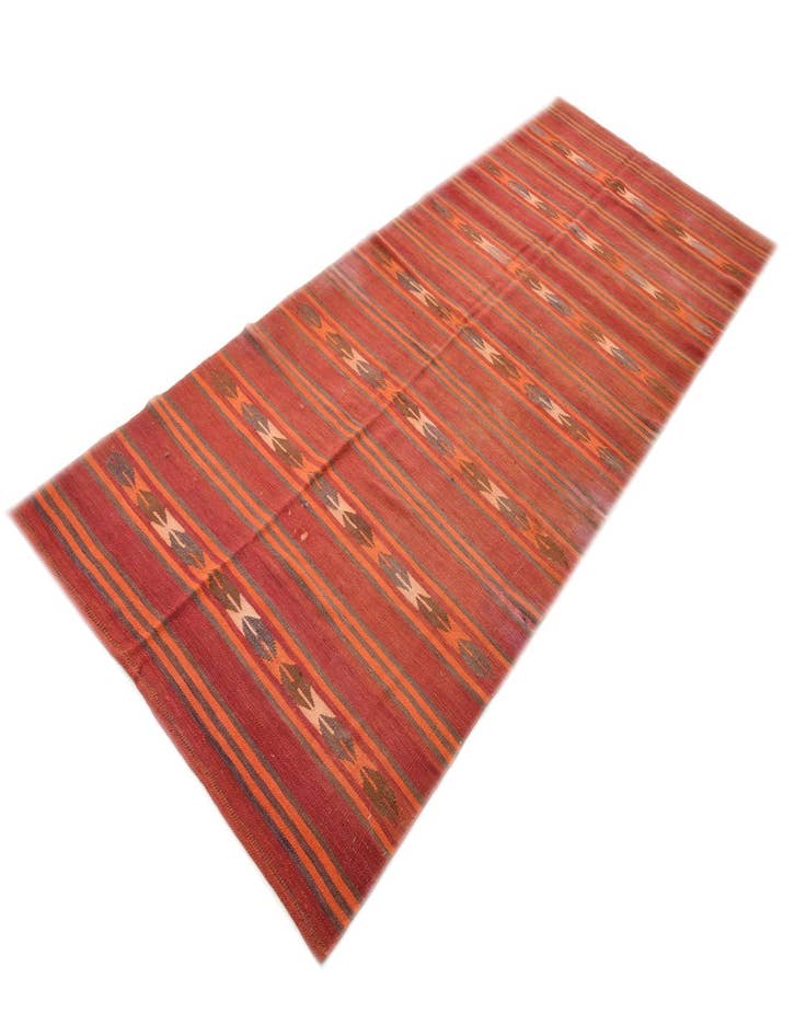 Detail image of  4' 5 x 11' 3  Hand Woven Kilim Fars Wool Runner Rug