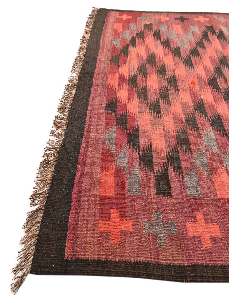 Detail image of  4' 5 x 14'  Hand Woven Kilim Fars Wool Runner Rug