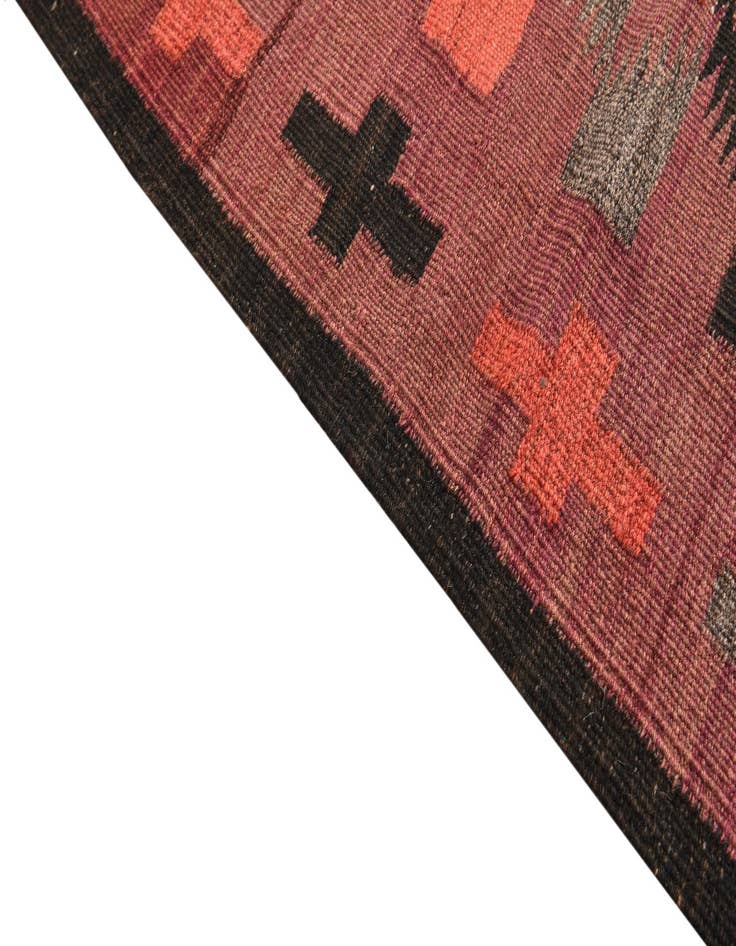 Detail image of  4' 5 x 14'  Hand Woven Kilim Fars Wool Runner Rug