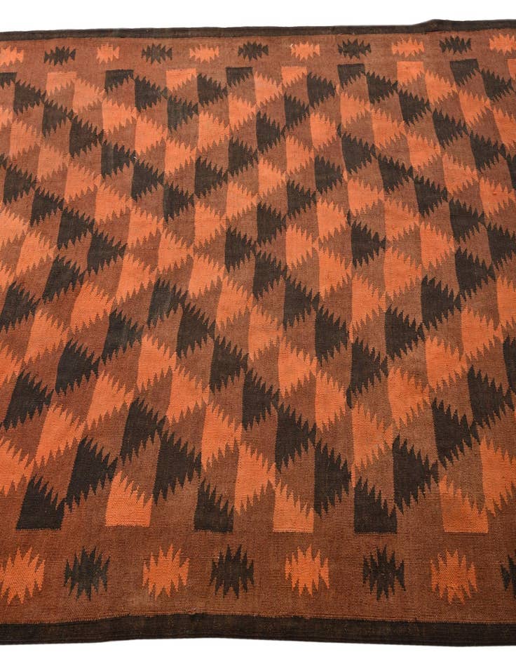 Detail image of  4' 8 x 15' 4  Hand Woven Kilim Fars Wool Runner Rug