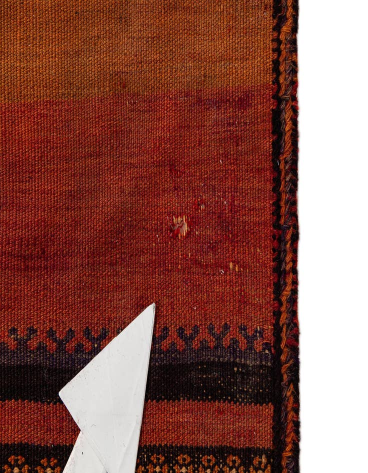 Detail image of  4' 6 x 12' 4  Hand Woven Kilim Fars Wool Runner Rug