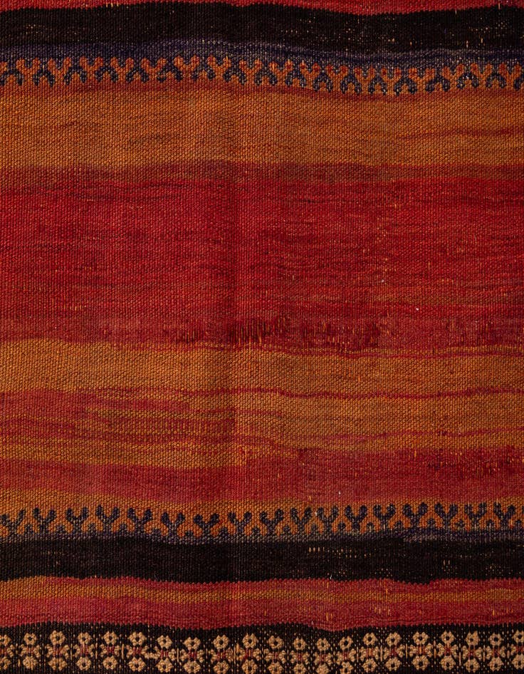 Detail image of  4' 6 x 12' 4  Hand Woven Kilim Fars Wool Runner Rug