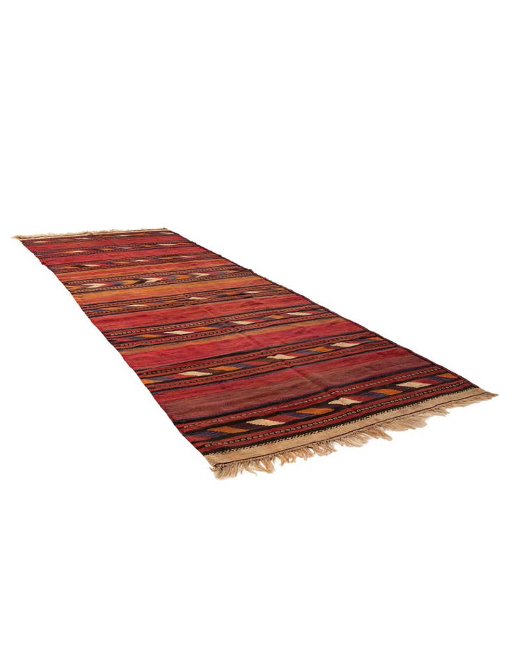 Detail image of  4' 6 x 12' 4  Hand Woven Kilim Fars Wool Runner Rug