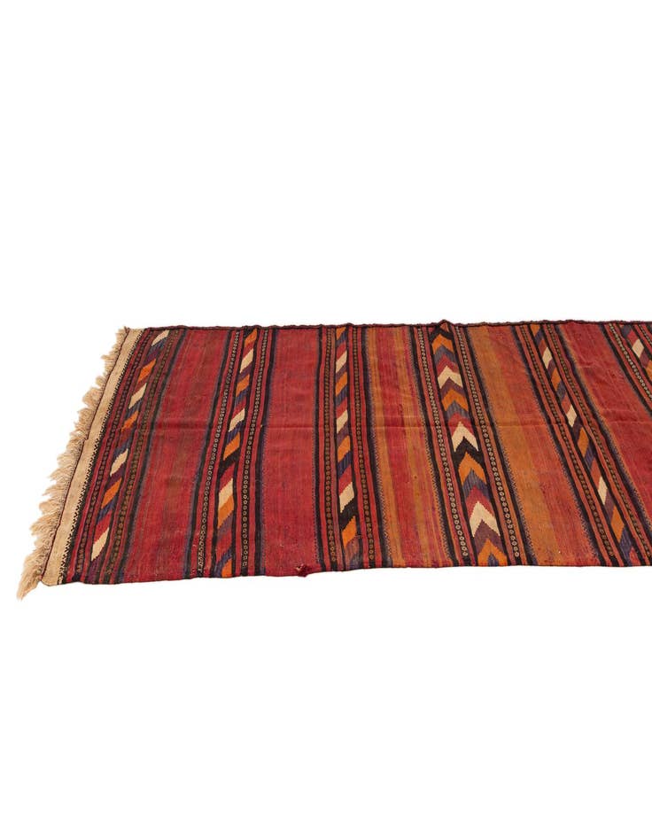 Detail image of  4' 6 x 12' 4  Hand Woven Kilim Fars Wool Runner Rug