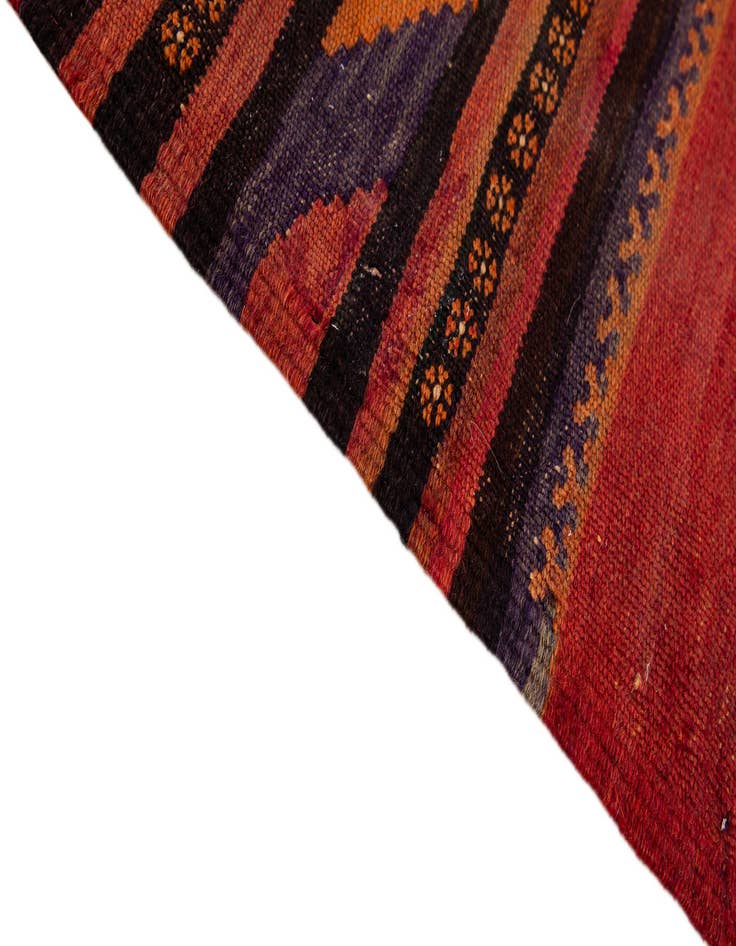 Detail image of  4' 6 x 12' 4  Hand Woven Kilim Fars Wool Runner Rug