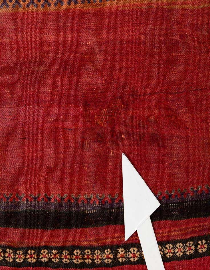 Detail image of  4' 6 x 12' 4  Hand Woven Kilim Fars Wool Runner Rug