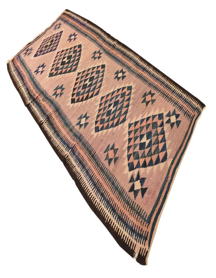 Detail image of  4' 7 x 9' 6  Hand Woven Kilim Fars Wool Runner Rug