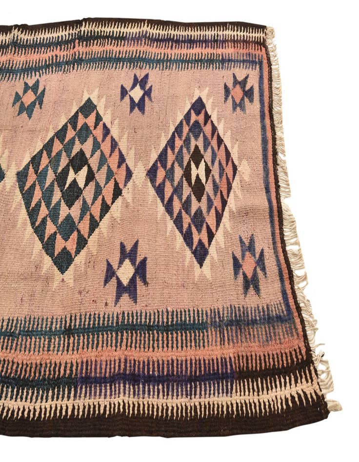 Detail image of  4' 7 x 9' 6  Hand Woven Kilim Fars Wool Runner Rug