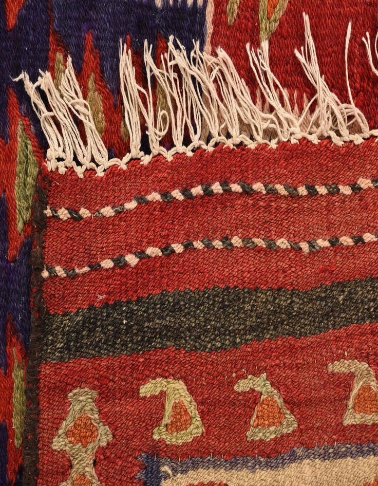 Detail image of  4' 2 x 9' 3  Hand Woven Kilim Fars Wool Runner Rug