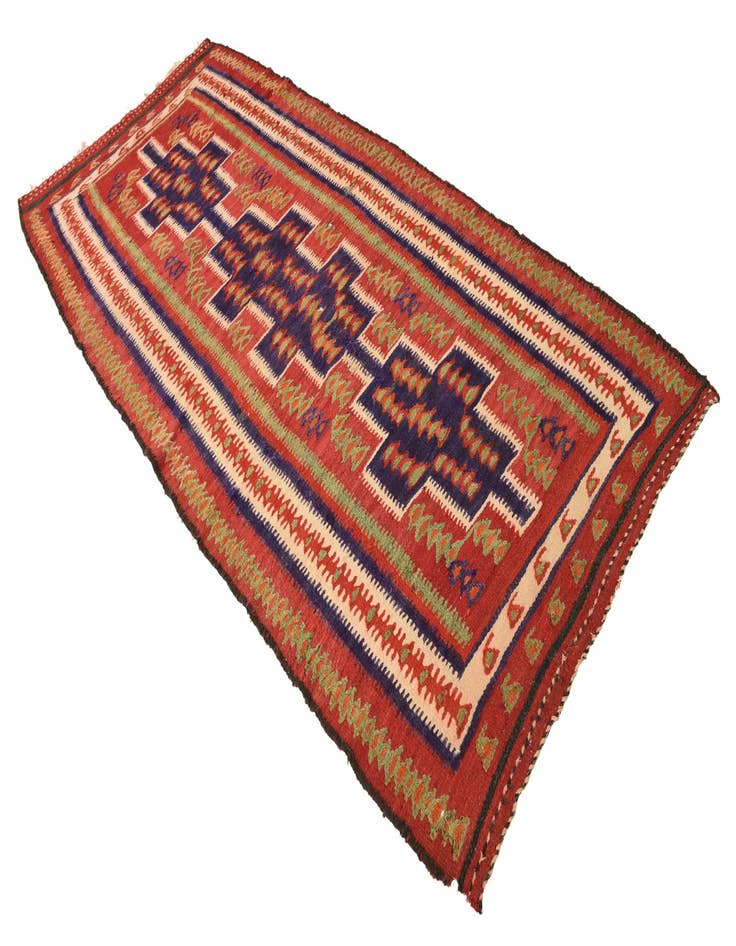 Detail image of  4' 2 x 9' 3  Hand Woven Kilim Fars Wool Runner Rug