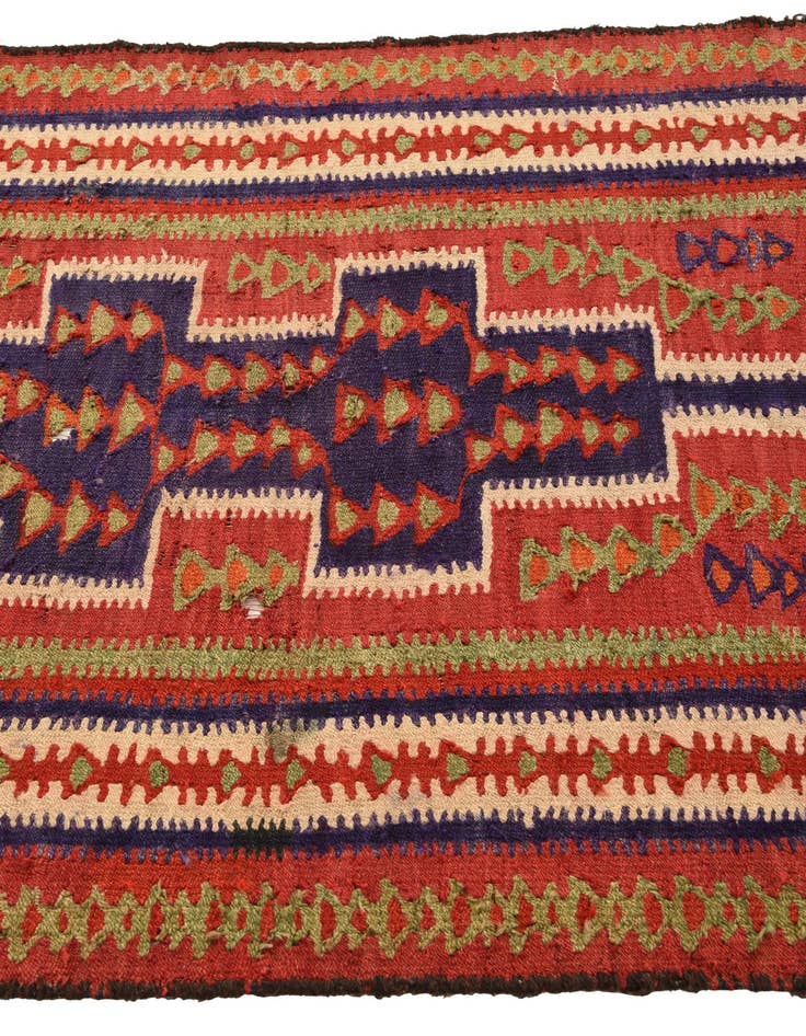 Detail image of  4' 2 x 9' 3  Hand Woven Kilim Fars Wool Runner Rug