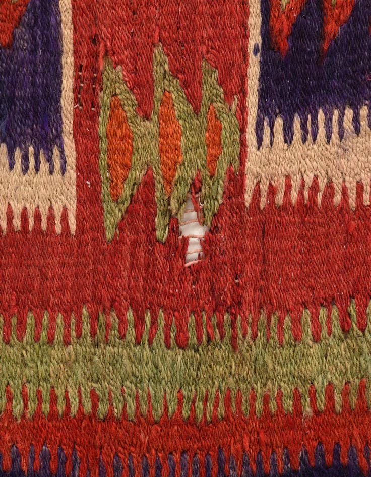 Detail image of  4' 2 x 9' 3  Hand Woven Kilim Fars Wool Runner Rug