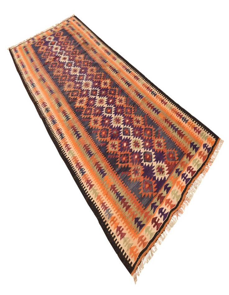 Detail image of  4' 4 x 10' 6  Hand Woven Kilim Fars Wool Runner Rug